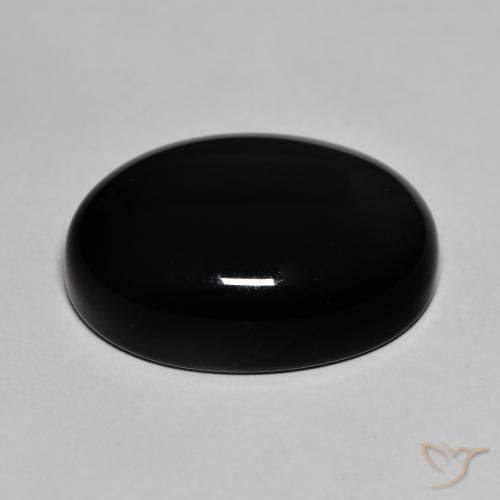 Ónix Negro natural de 21.84 ct, Ovalada, Opaco
