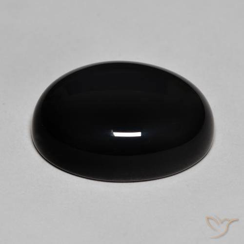 Ónix Negro natural de 23.37 ct, Ovalada, Opaco