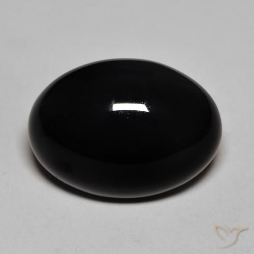 Ónix negro natural de 12,32 ct, corte óvalo, opaco