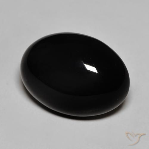 Ónix negro natural de 12,32 ct, corte óvalo, opaco
