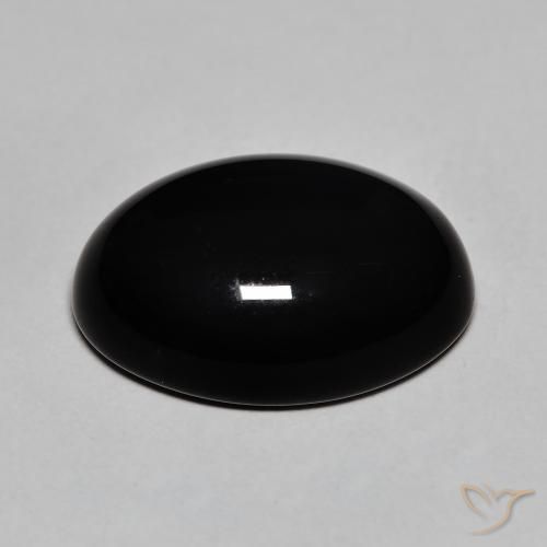 Ónix negro natural de 12,32 ct, corte óvalo, opaco