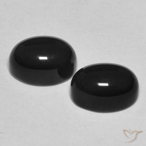 Gemas de Ónix Negro natural de 2.38 ct, Ovalada, Opaco
