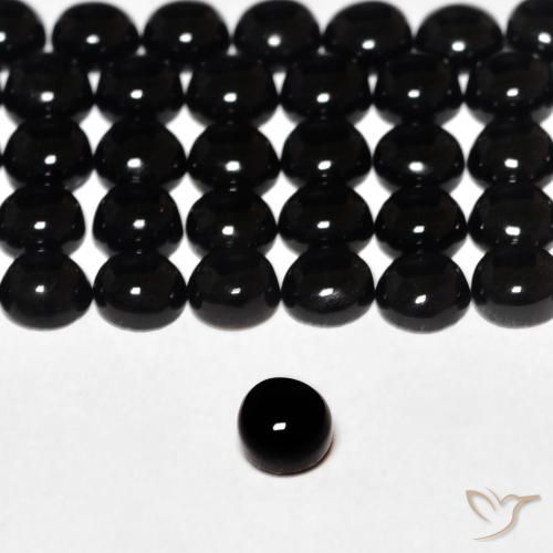 0.16ct Natural Negro Ónix, Redondo, Opaco