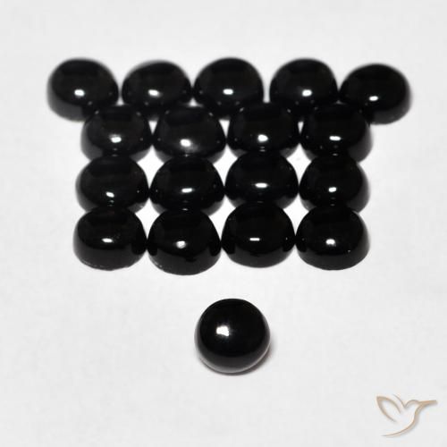 0.15ct Natural Negro Ónix, Redondo, Opaco