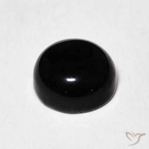 Ónix Negro natural de 1.42 ct, Redondo, Opaco