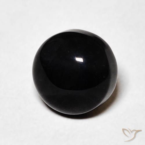 Ónix Negro natural de 1.59 ct, Redondo, Opaco