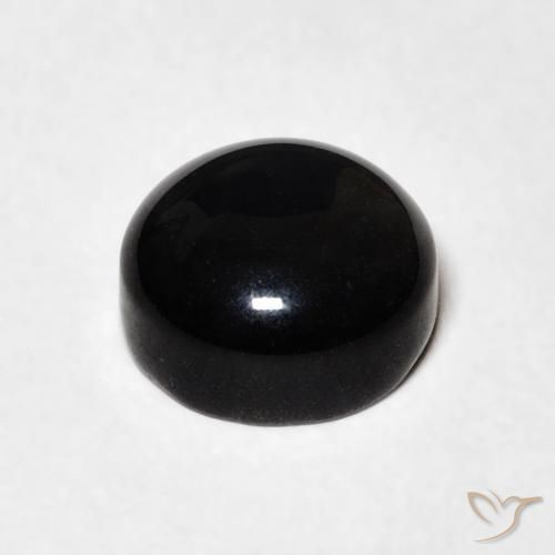 Ónix Negro natural de 1.59 ct, Redondo, Opaco