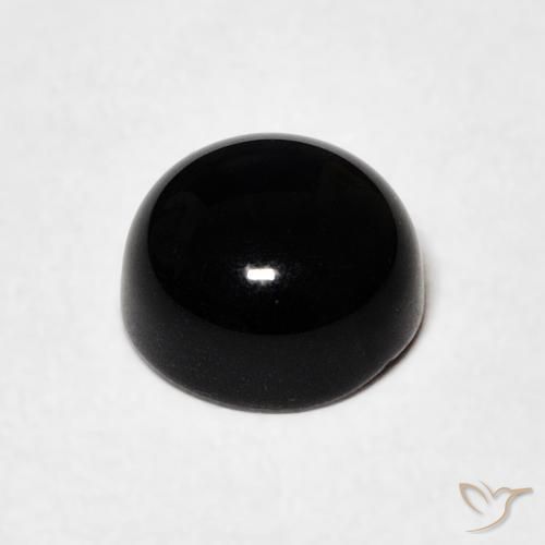 Ónix Negro natural de 1.48 ct, Redondo, Opaco