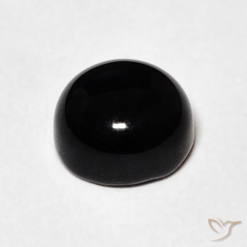 Ónix Negro natural de 1.61 ct, Redondo, Opaco