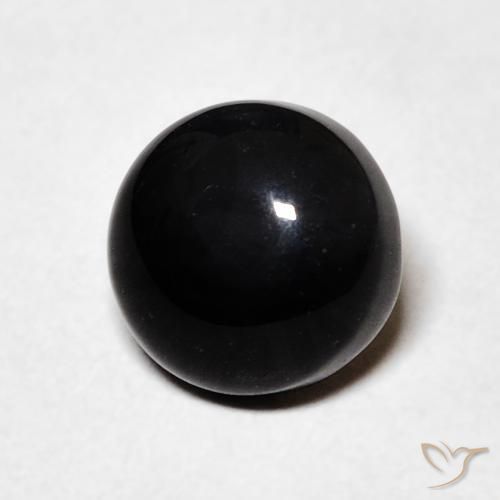 Ónix Negro natural de 1.58 ct, Redondo, Opaco