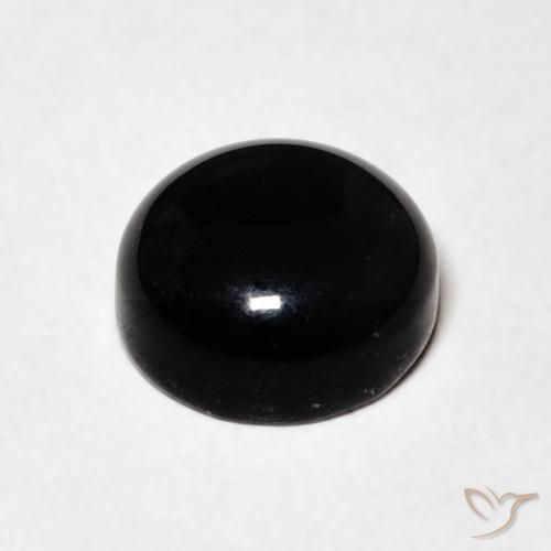 Ónix Negro natural de 1.58 ct, Redondo, Opaco