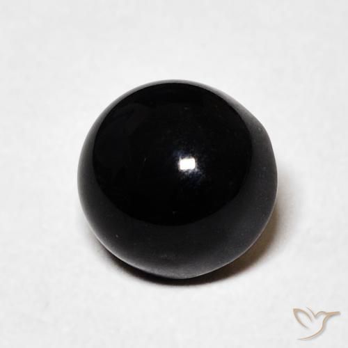Ónix Negro natural de 1.63 ct, Redondo, Opaco