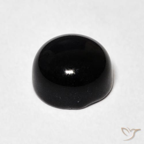 Ónix Negro natural de 1.63 ct, Redondo, Opaco