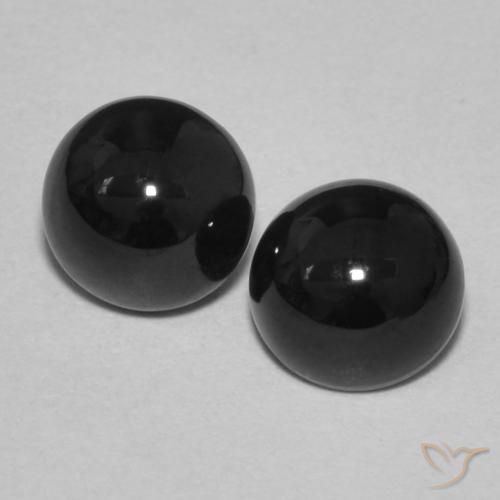 2.11ctw Natural Negro Ónix, Redondo, Opaco