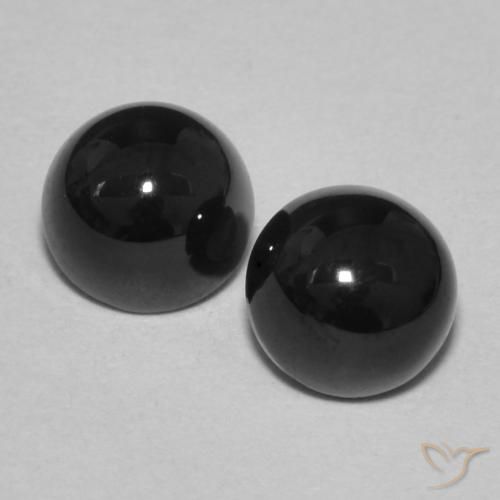 2.24ctw Natural Negro Ónix, Redondo, Opaco, Photo A