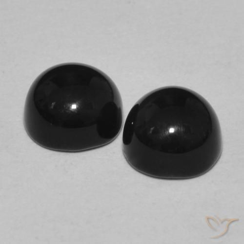 Gemas de Ónix Negro natural de 2.48 ct, Redondo, Opaco