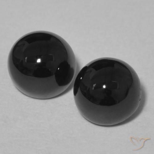 2.05ctw Natural Negro Ónix, Redondo, Opaco