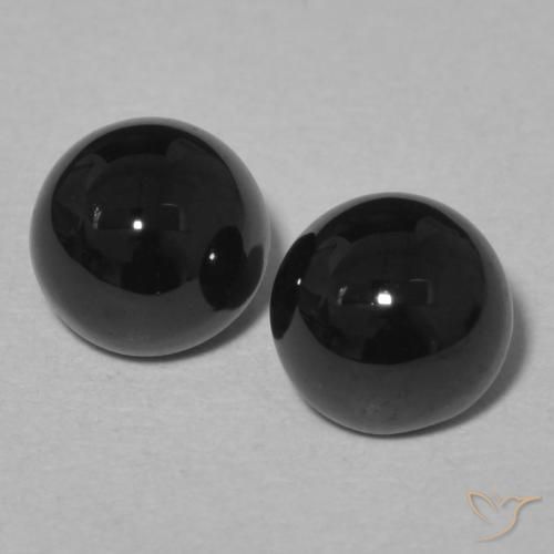 1.96ctw Natural Negro Ónix, Redondo, Opaco