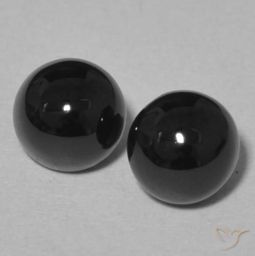 2.11ctw Natural Negro Ónix, Redondo, Opaco, Photo A