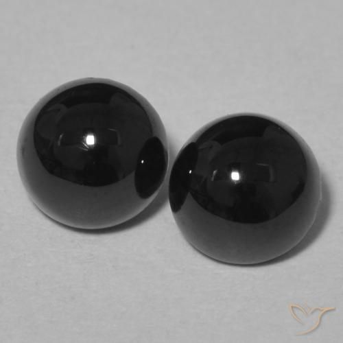 2.36ctw Natural Negro Ónix, Redondo, Opaco