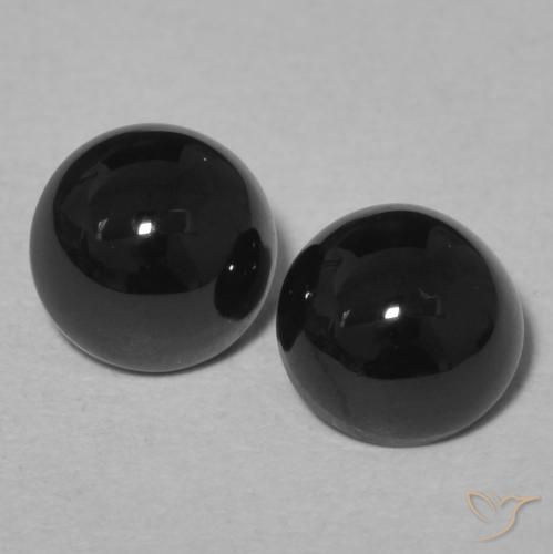 2.06ctw Natural Negro Ónix, Redondo, Opaco