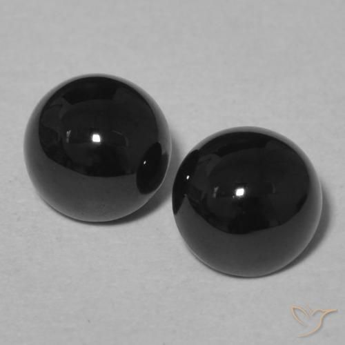 2.11ctw Natural Negro Ónix, Redondo, Opaco