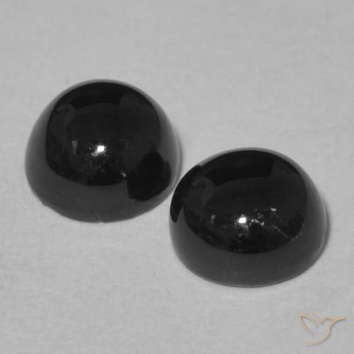 Gemas de Ónix Negro natural de 2.19 ct, Redondo, Opaco