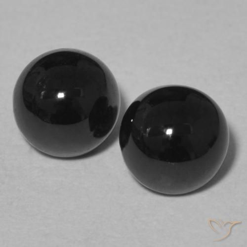 2.14ctw Natural Negro Ónix, Redondo, Opaco