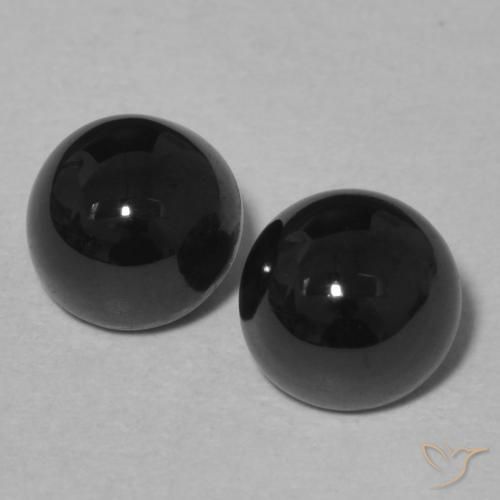 2.19ctw Natural Negro Ónix, Redondo, Opaco