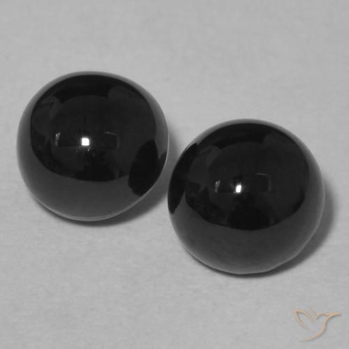 2.12ctw Natural Negro Ónix, Redondo, Opaco