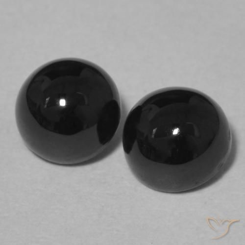 2.24ctw Natural Negro Ónix, Redondo, Opaco