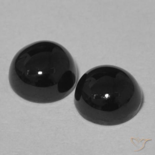 Gemas de Ónix Negro natural de 2.13 ct, Redondo, Opaco