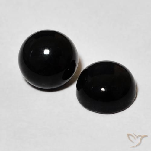 Gemas de Ónix Negro natural de 2.74 ct, Redondo, Opaco