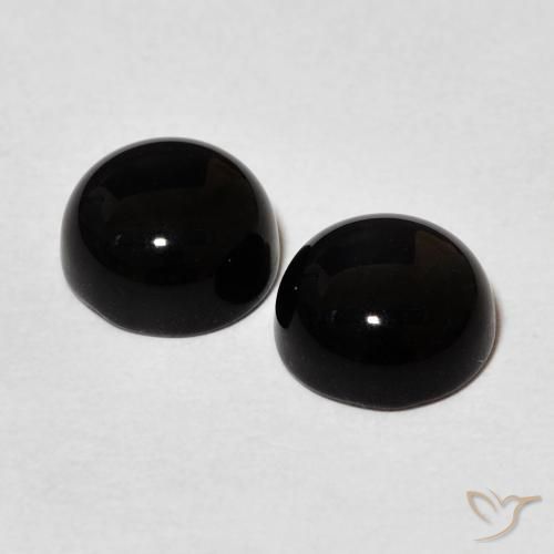 Gemas de Ónix Negro natural de 2.74 ct, Redondo, Opaco