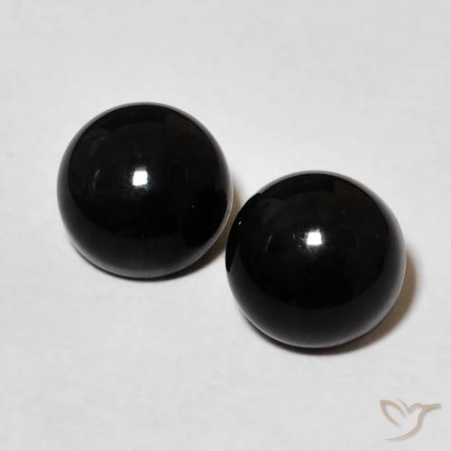 2.64ctw Natural Negro Ónix, Redondo, Opaco, Photo A
