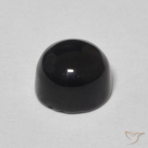 Ónix Negro natural de 1.43 ct, Redondo, Opaco