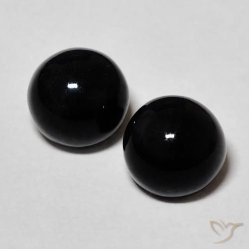 2.58ctw Natural Negro Ónix, Redondo, Opaco