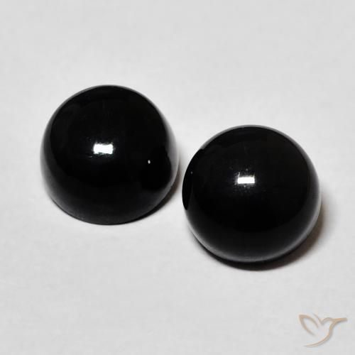 3.20ctw Natural Negro Ónix, Redondo, Opaco, Photo A