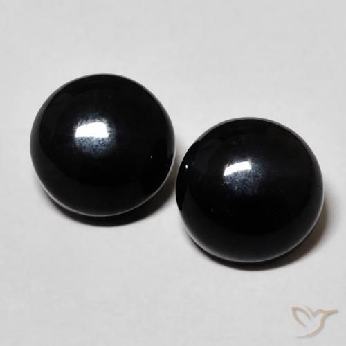3.17ctw Natural Negro Ónix, Redondo, Opaco, Photo A