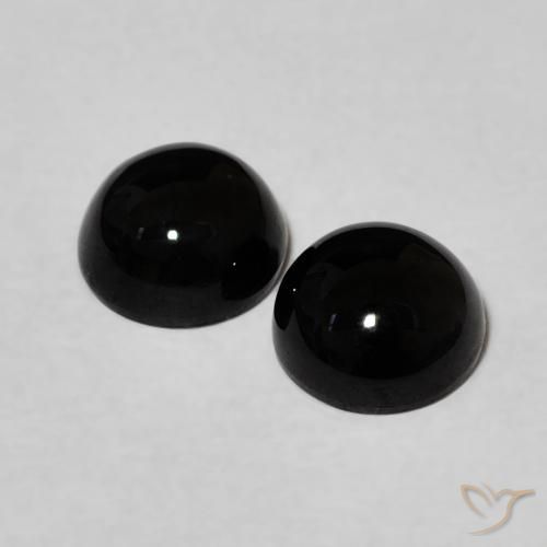 Gemas de Ónix Negro natural de 2.04 ct, Redondo, Opaco
