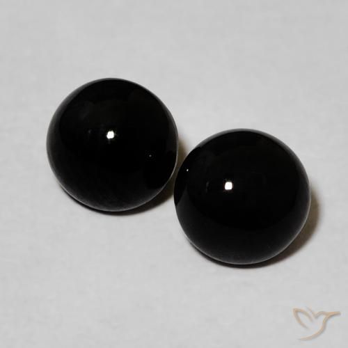 1.70ctw Natural Negro Ónix, Redondo, Opaco