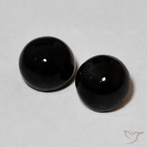 2.19ctw Natural Negro Ónix, Redondo, Opaco