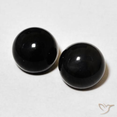 3.22ctw Natural Negro Ónix, Redondo, Opaco