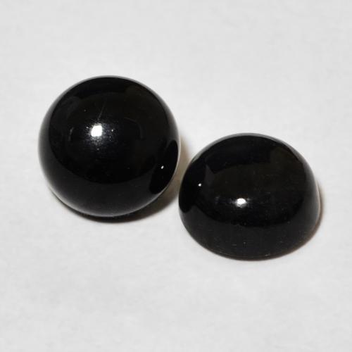 Gemas de Ónix Negro natural de 2.84 ct, Redondo, Opaco