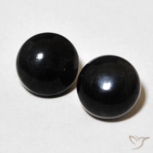 2.96ctw Natural Negro Ónix, Redondo, Opaco