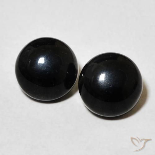 3.07ctw Natural Negro Ónix, Redondo, Opaco