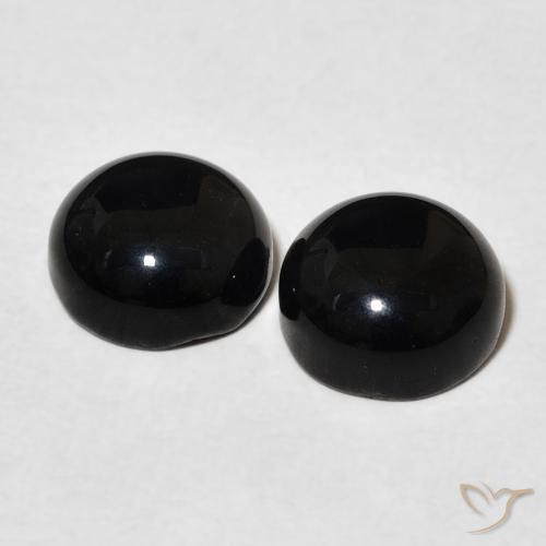 Gemas de Ónix Negro natural de 3.07 ct, Redondo, Opaco