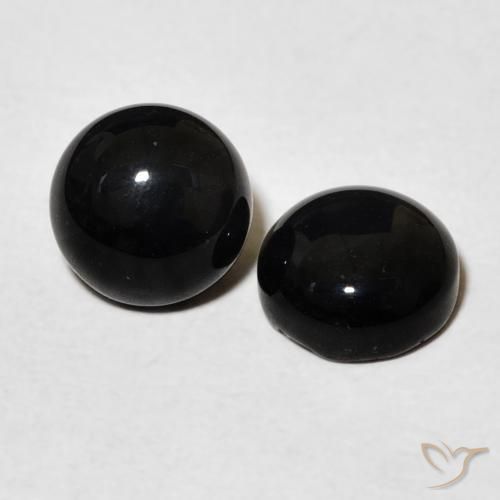 Gemas de Ónix Negro natural de 2.78 ct, Redondo, Opaco