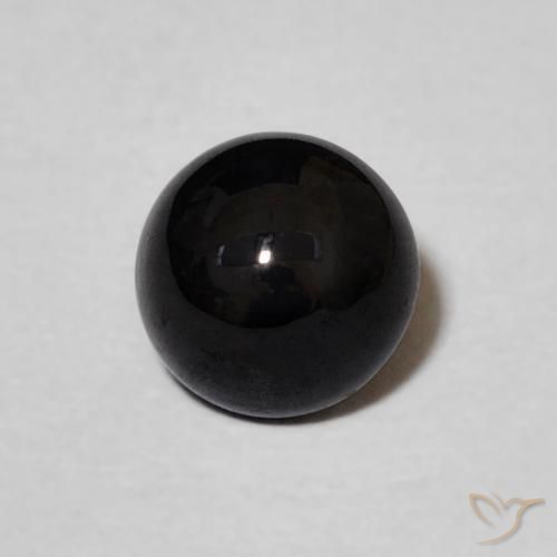 Ónix Negro natural de 1.01 ct, Redondo, Opaco