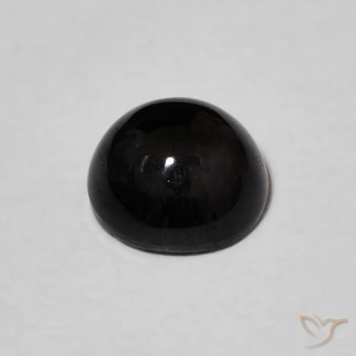 Ónix Negro natural de 1.01 ct, Redondo, Opaco